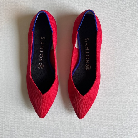 Rothy's The Point in Bright Red Women's Flats Size 6.5 - Picture 5 of 8